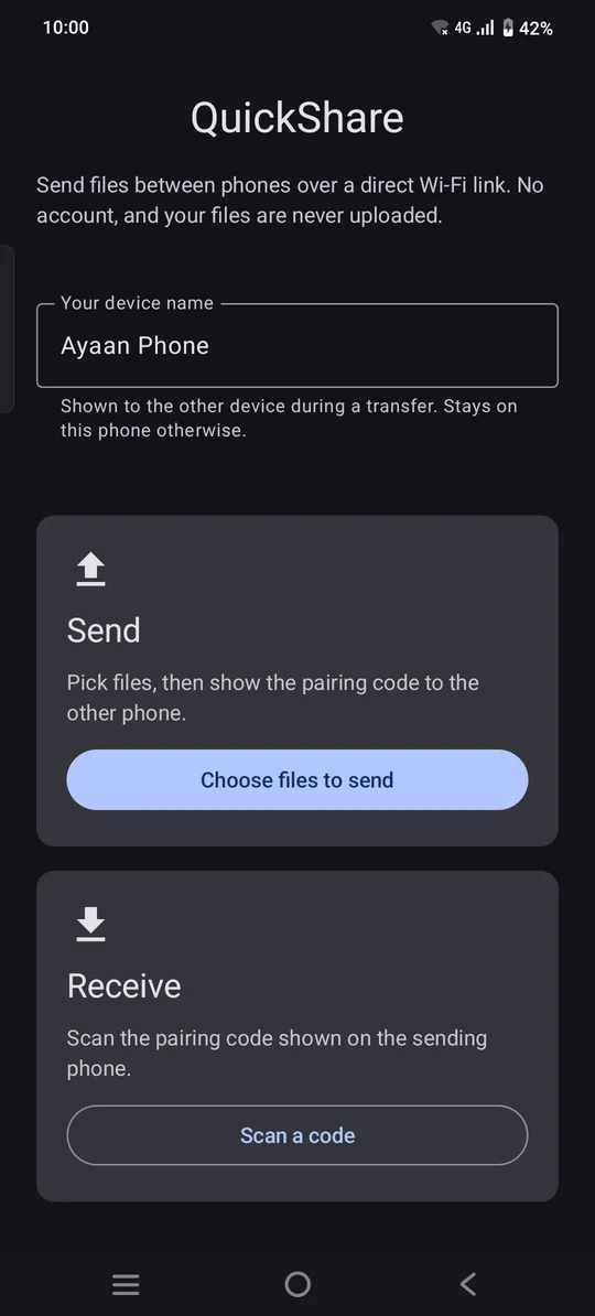 Home screen